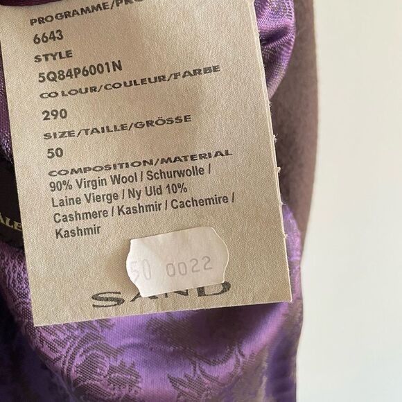 𝅺SAND COPENHAGEN Wool Cashmere Blazer Jacket Brown Purple 50R - Picture 12 of 13